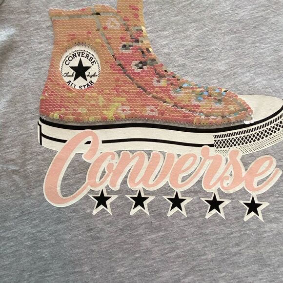 Converse Girls Sneaker Tshirt with Flip Sequins - Picture 4 of 8
